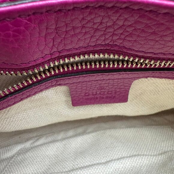GUCCI Soho Chain Pink Leather Shoulder Bag 599-081125 - Picture 12 of 14